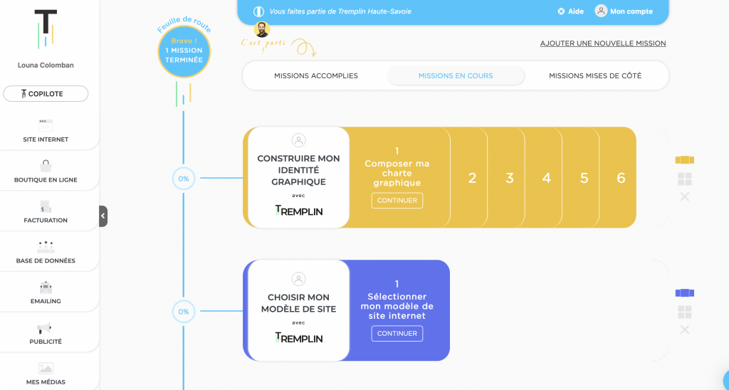 La plateforme Tremplin avec Coptain App