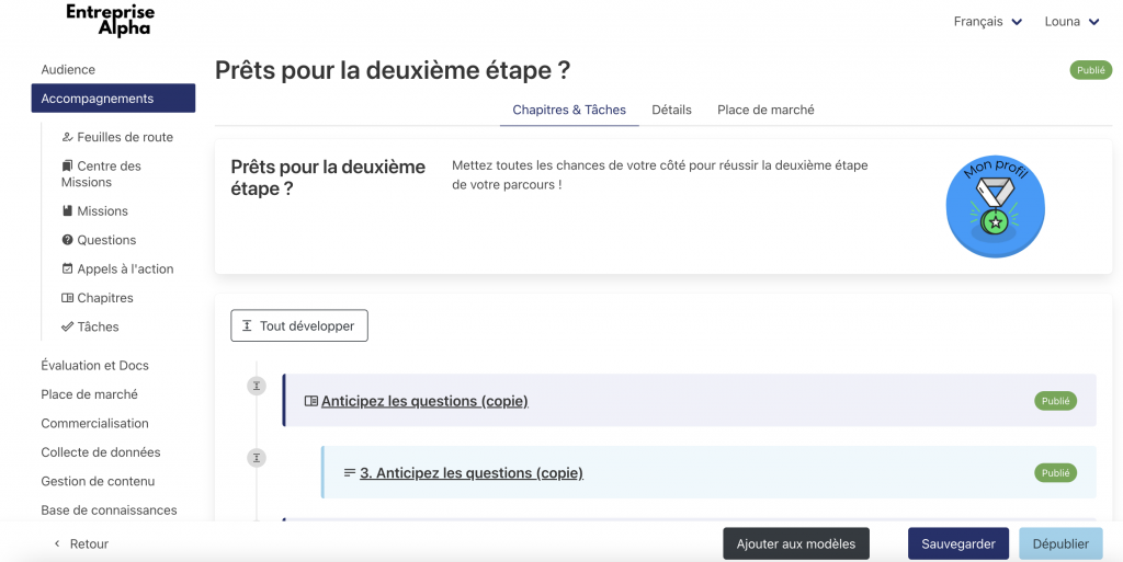 Création de tâches Coptain App